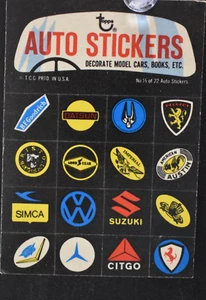 1970’s TOPPS AUTO STICKER CARD #16 OF 22 - Picture 1 of 4