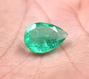 Piedra preciosa en forma de pera Muzo Colombia transparente esmeralda verde 4-9 quilates MS - Imagen 1 de 7