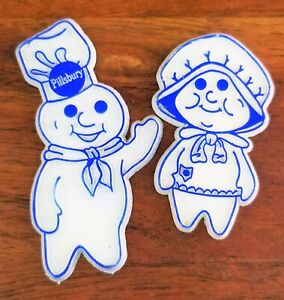 Pillsbury Doughboy Poppin & Poppie Vintage Refrigerator Fridge Rubber Magnets 