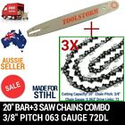 20" Bar+3 Chains For Stihl Chainsaw   Ms462 C-M Ms462 C-M Es