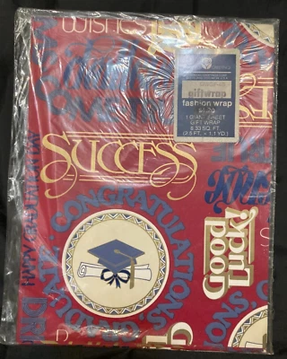 American Greetings Vintage Graduation Gift Wrap Paper Sealed - Image 1 of 2