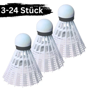 3-24 Federbälle Federball Badminton Ball Badmintonbälle Badminton Set Bälle Weiß - Bild 1 von 11