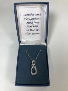 Mother And Daughter Infinity Silver Diamond Pendant From The Bradford Exchange - Picture 1 of 8