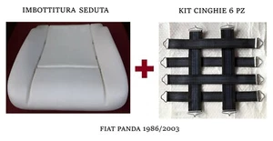 IMBOTTITURA CUSCINO SEDUTA + KIT CINGHIE 6 PZ PER FIAT PANDA I° SERIE 1986/2003 - Zdjęcie 1 z 8