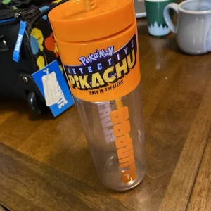 2019 Pokemon Detective Pikachu Movie 7/11 Slurpee ORANGE Cup & Straw *LUDICOLO* - Picture 1 of 4