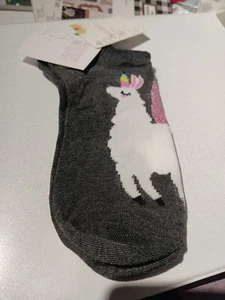 3 Pair Xhilaration Women's Shoe Size 4-10 Gray Unicorn Llama Low-cut Socks New - Picture 1 of 2