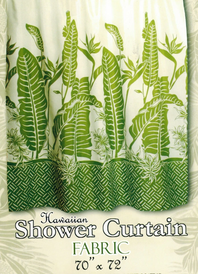 Tropical Floral Fabric Shower Curtain colorful Flora Hawaiian Hawaii Florida - Image 1 of 1