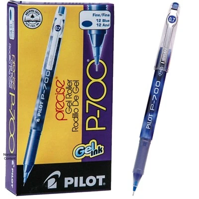 Pilot P700 Fine 38611, Blue Ink, 0.7mm Precise Gel Roller Pen, Box of 12 Pens