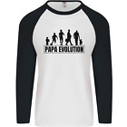 Papa Evolution Fathers Day Mens L/S Baseball T-Shirt