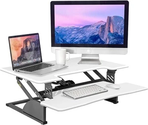 Standing Desk Converter, Adjustable Height with Electric Button Adjustment - Picture 1 of 5