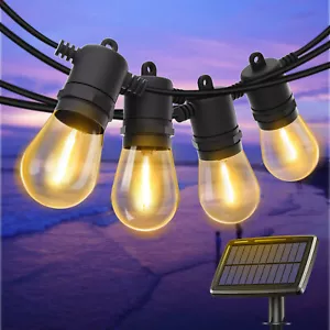 48FT Solar Powered LED Festoon String Lights Waterproof Outdoor Garden Lights AU - Picture 1 of 12