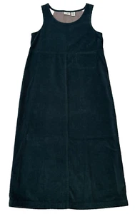 Vintage LL Bean Green Corduroy Jumper Midi Dress Sz 6 Petite Excellent! - Picture 1 of 7
