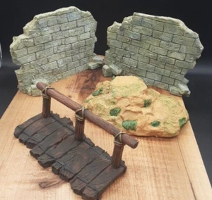 1994 Fontanini Krippe Zubehör ~ 5" Dorf Mauer Brücke Hügel Box #51041 Römer - Bild 1 von 14