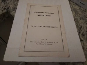 1964 ORGINAL CORVETTE AM/FM RADIO INSTRUCTIONS MANUAL GUIDE - Bild 1 von 3