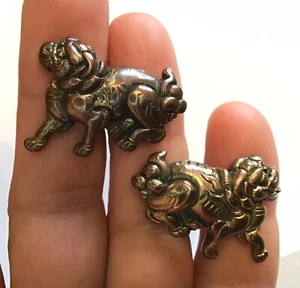 GEMELOS CHINOS VINTAGE "FOO" PERRO  - Imagen 1 de 2