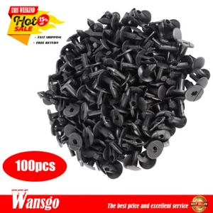 100Pcs 8mm Hole Plastic Rivets Retainer Fender Bumper Push Pin Clips Fastener - Picture 1 of 10