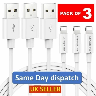 USB iPhone Charger Fast For Apple 1M Cable USB Lead 5 6 7 8 X XS XR 11 12 13 Pro - Image 1 of 4