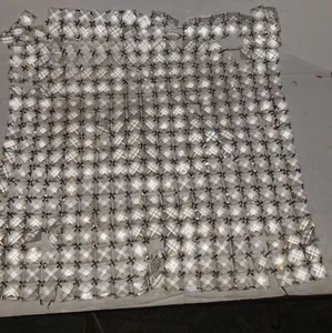 22" X 22 Crystal Panel 359 Square Glass Crystals Jewelry Lamp Decor Upcycle 9lb - Picture 1 of 15