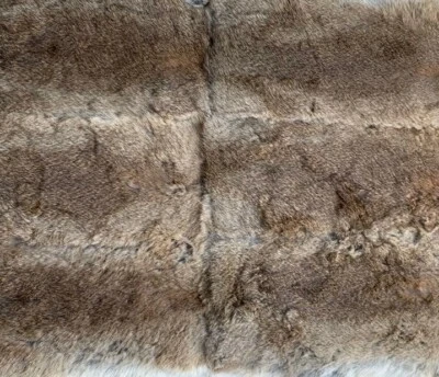 Manta de piel de conejo real natural de lujo de cuero placa suave cálida invierno Foto 1 de 4