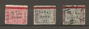 US Canal Zone 1904-1906 Red Bar Overprints used variety - Picture 1 of 1
