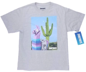 Fortnite Boys Short Sleeve T Shirt Loot Llama Grey Size L-XL - Bild 1 von 11