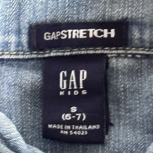 Gap kids Snap Front Stretch Denim Jacket Western Yoke Snap Pockets Small (6-7) - Picture 1 of 12