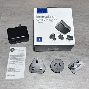 Insignia USB International Travel Wall Charger 3 Ports Black NS-MAC3U4NGBL - Picture 1 of 9