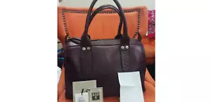 FRYE Amy Zip Satchel Bag Burgundy no Shoulder Strap $388 EUC Purse Leather - Picture 1 of 6
