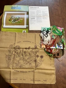 Columbia Minerva Crewel TO LOVE SOMETHING Kit #7612 Erica Wilson 1975 18x14 - Picture 1 of 1