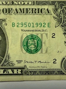 Geburtstagsschein Dollar Schein 1 Dollar 29. Mai 1992 29.05.1992 ausgefallene Seriennummer New York - Bild 1 von 10