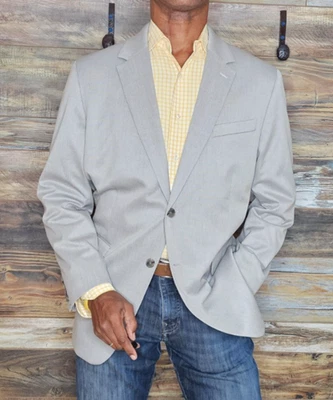 Banana Republic Tailored Fit Dual Vent Lite Gray Sport Blazer Jacket 46R - Image 1 of 4