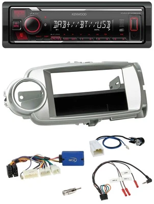Kenwood Lenkrad Bluetooth USB DAB Autoradio für Toyota Yaris 2011-2014 silber 28 - Bild 1 von 4