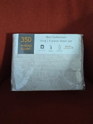 Sunham Bari 350 hilos mezcla de algodón cachemir 4 piezas Juego de sábanas - KING - Marfil Foto 1 de 4