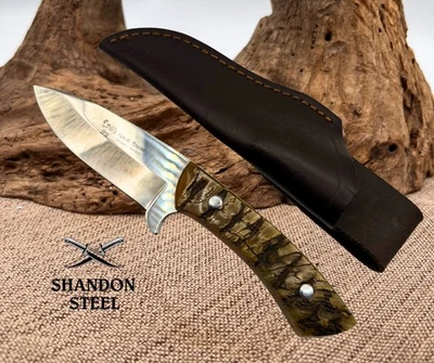 Faca de caça Hen & Rooster HR5030 lâmina fixa chifre de carneiro aço inoxidável com bainha (02) - Imagem 1 de 4