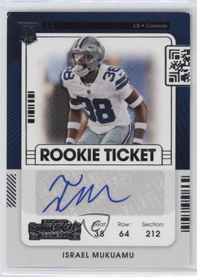 2021 Panini Contenders Rookie Ticket Israel Mukuamu #249 Rookie Auto RC - Image 1 of 2