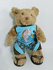 Build a Bear Braunbär mit Sandalen Shirt und Shorts Outfit 14 Zoll - Bild 1 von 6