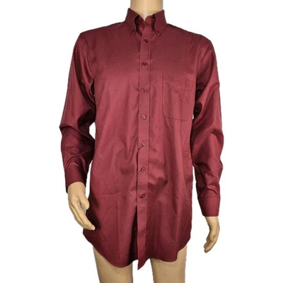 Roundtree Yorke Gold Label Men's  Shirt Size 19 34/35 Big Man Burgundy NWT 51 - Image 1 of 4