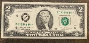 $2 Star Note F 03354684* Series 1995 - Picture 1 of 3