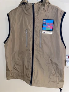 Tommy Hilfiger Atletismo Grande Nylon Rompevientos Bronceado Chaleco Arte Pop Cultura Música - Imagen 1 de 13