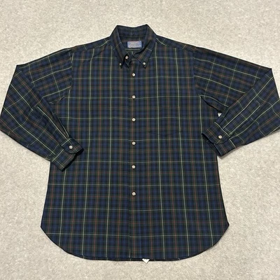 Camisa Pendleton Para Hombre Grande Verde Amarillo Tartán Lana A Cuadros Foto 1 de 4