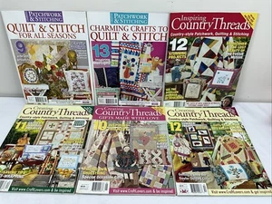 6 x Patchwork & Stitching Magazines Country Threads Magazines  Patterns Included - Picture 1 of 19