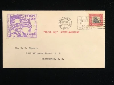 MN MINNEAPOLIS MAY 18 1925 FDC #621 FLAG RUBBER STAMP CACHET - Image 1 of 2