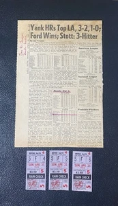NY Yankees 1965 Ticket Stub Lot (3) Mickey Mantle Game Winning Home Run #458 - Picture 1 of 7