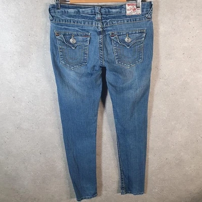 Vintage True Religion Billy Flap Y2K Jeans Womens W29 Blue - Image 1 of 4