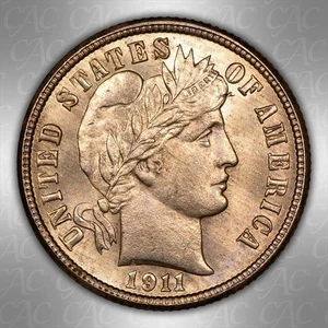 1911-S 10C CACG MS 64 - Picture 1 of 3