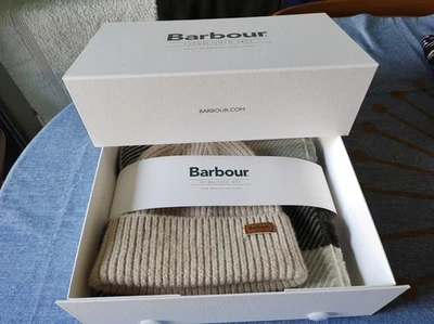 Barbour Pendle Beanie & Blair Scarf Set - Soft Mint Green - Boxed - Image 1 of 4