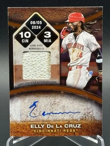 2025 Topps ELLY DE LA CRUZ Rounding the Bases Auto Relic Orange /25 - Picture 1 of 10