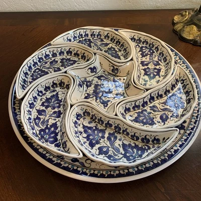 Platos de cerámica para servir pavo vajilla desayuno nueces bocadillos salsa hecha a mano Foto 1 de 4