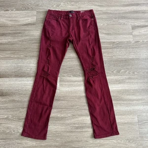 Guess Ultra Slim McCrae Fit Distressed Denim Jeans Red Mens 31x32 - Picture 1 of 22