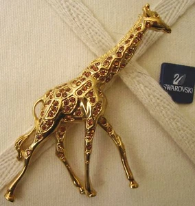Broche broche jirafa dorada Swarovski firmado  - Imagen 1 de 2
